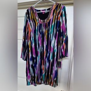 New with tags. Trina Turk lined dress, bell sleeves, sequins. 10-12 fits great.